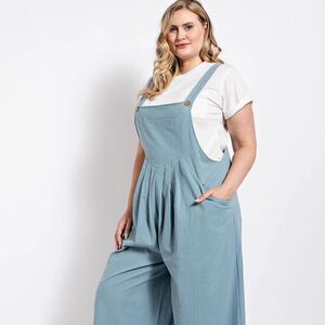 Light Blue Pintuck Detail Overall With Side Pockets